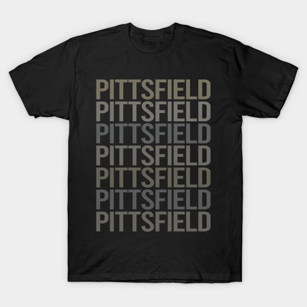 Gray Text Art Pittsfield T-Shirt by flaskoverhand